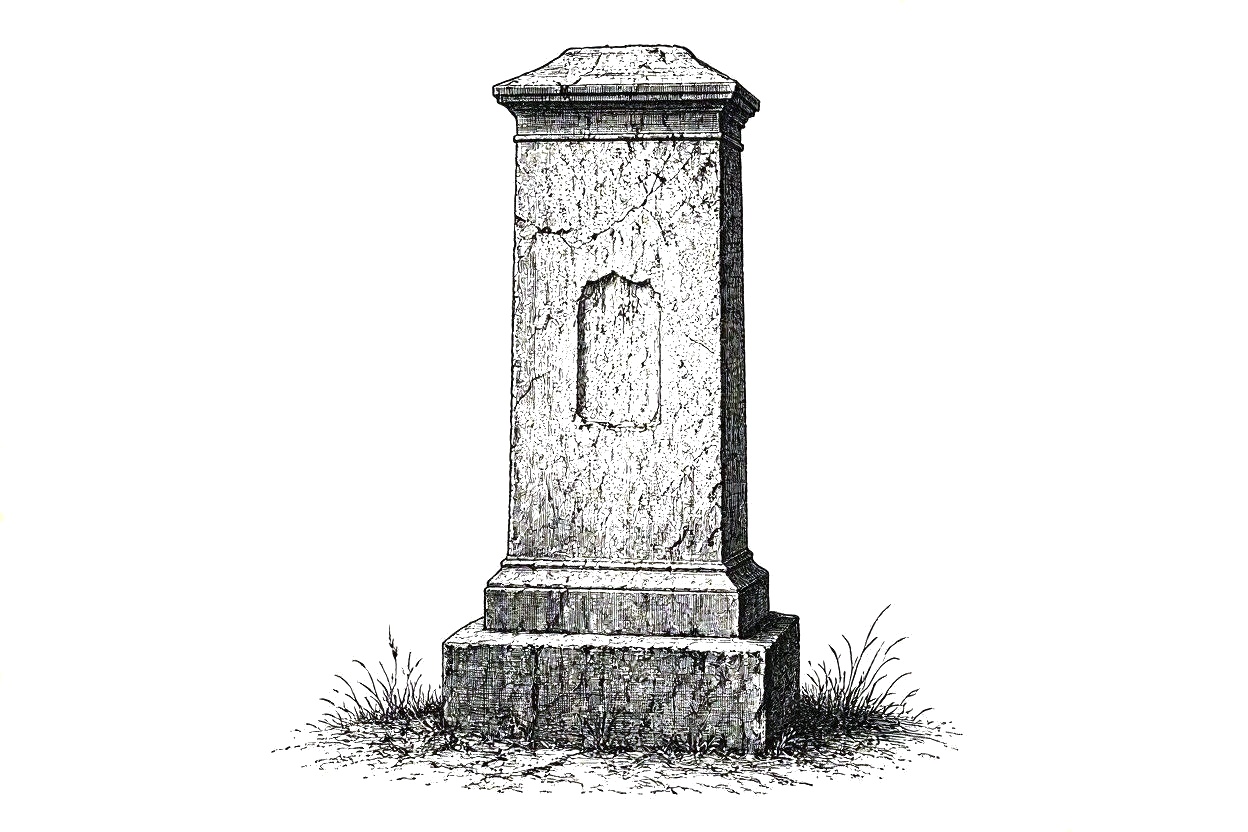 An ancient stone monument or pillar